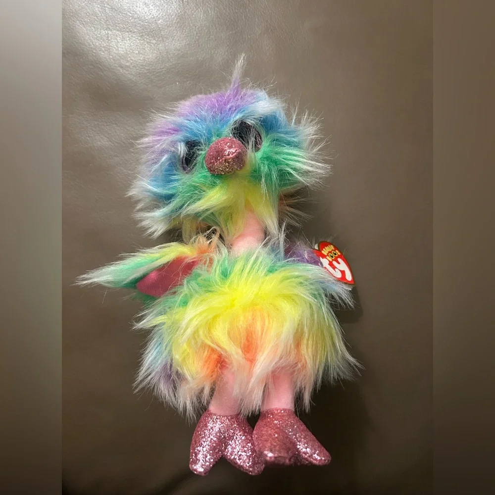 BEANIE BOOS ASHA THE COLORFUL OSTRICH 8 INCH PLUSH